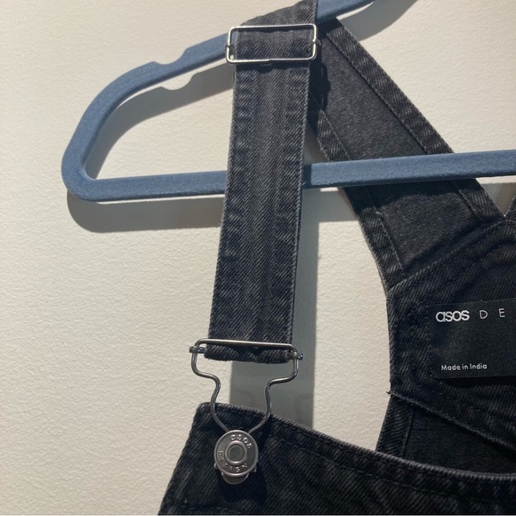 ASOS Sz 20 Adjustable Straps Several Pockets Denim  Overalls in Black - Picture 9 of 15